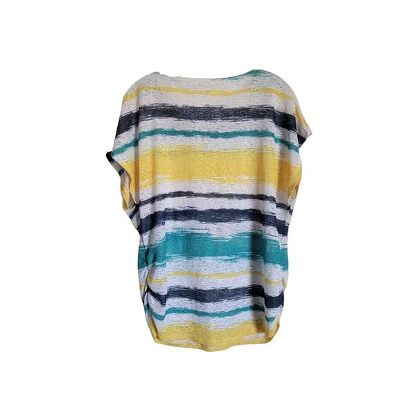 CATO Women's Top Size 18/20W Sleeveless Striped Stud Beach Tropical Summer - Picture 3 of 12